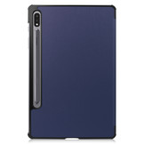 3-Vouw sleepcover hoes Blauw voor de Samsung Galaxy Tab S7 en Samsung Galaxy Tab S8