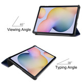 3-Vouw sleepcover hoes Blauw voor de Samsung Galaxy Tab S7 en Samsung Galaxy Tab S8