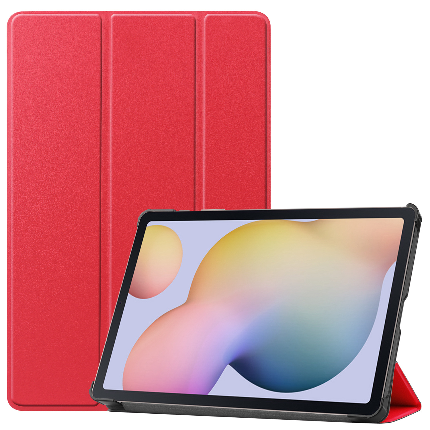 3-Vouw sleepcover hoes Rood voor de Samsung Galaxy Tab S7 en Samsung Galaxy Tab S8