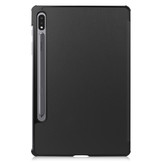 3-Vouw sleepcover hoes Zwart voor de Samsung Galaxy Tab S7 en Samsung Galaxy Tab S8