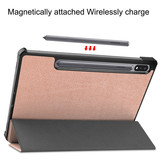 3-Vouw sleepcover hoes Rose Goud voor de Samsung Galaxy Tab S7 en Samsung Galaxy Tab S8