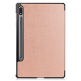 3-Vouw sleepcover hoes Rose Goud voor de Samsung Galaxy Tab S7 en Samsung Galaxy Tab S8