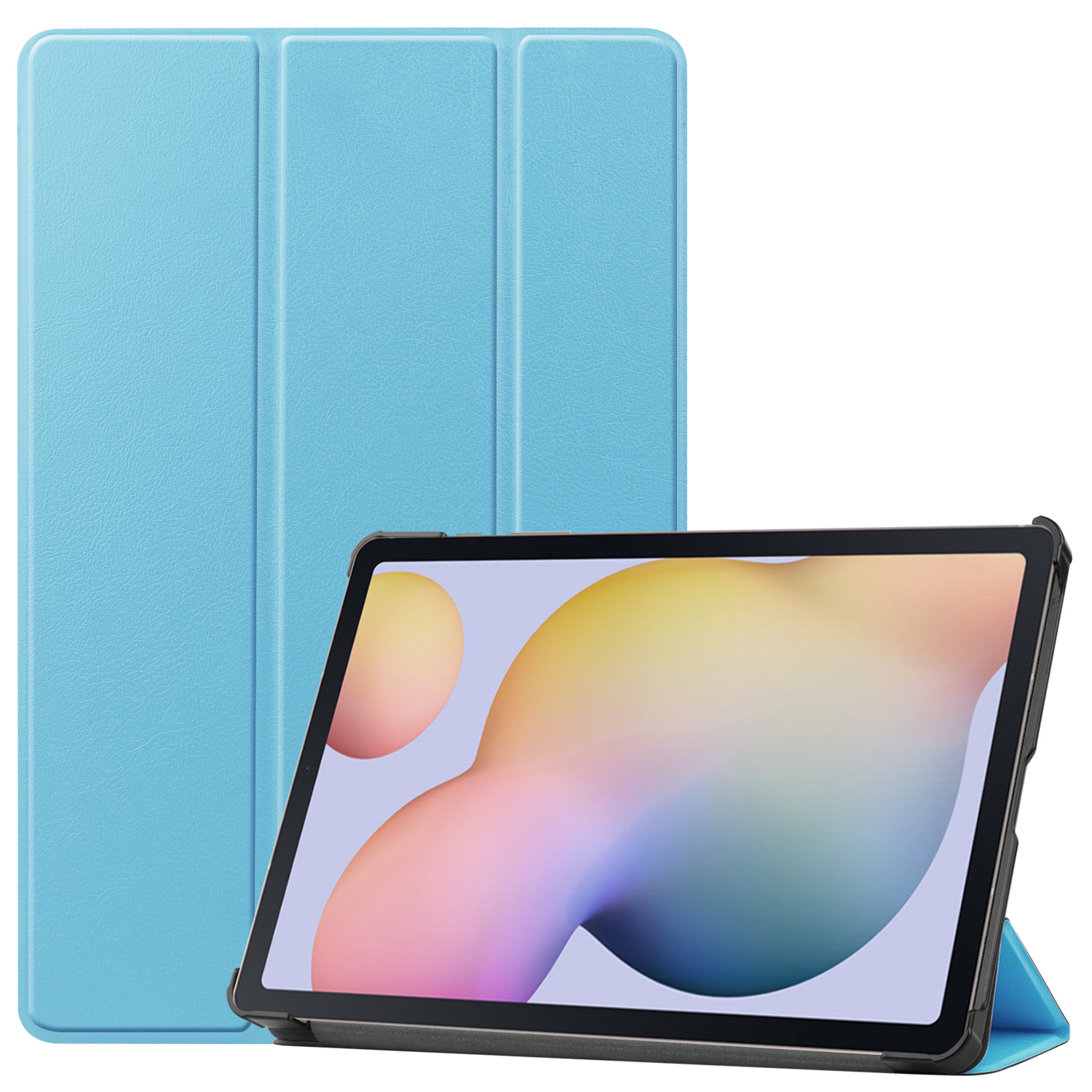 3-Vouw sleepcover hoes Lichtblauw voor de Samsung Galaxy Tab S7 en Samsung Galaxy Tab S8