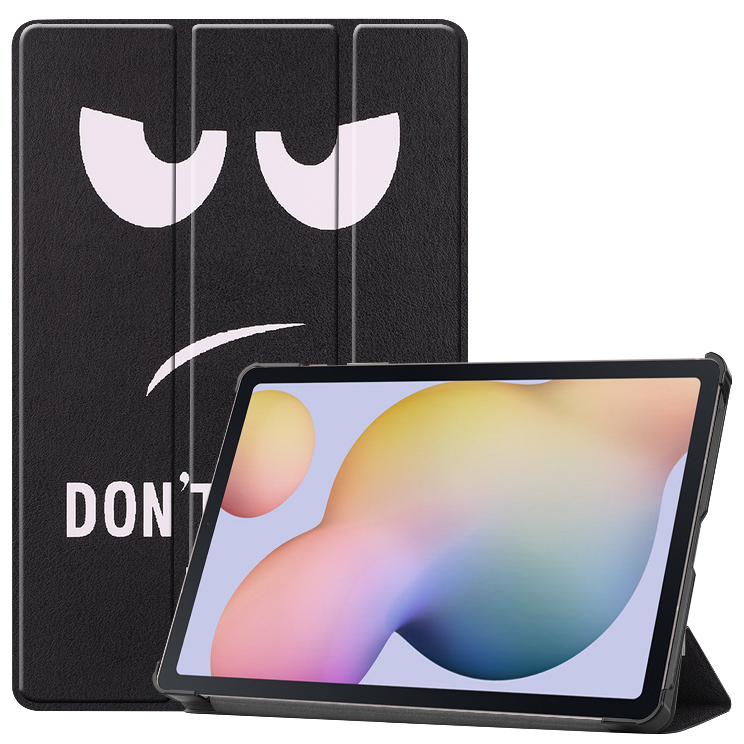 3-Vouw sleepcover hoes Don't Touch voor de Samsung Galaxy Tab S7 en Samsung Galaxy Tab S8