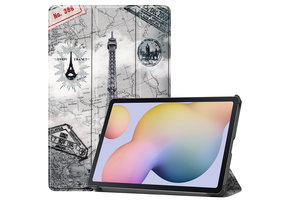 3-Vouw sleepcover hoes - Samsung Galaxy Tab S7 / Tab S8 - Eiffeltoren