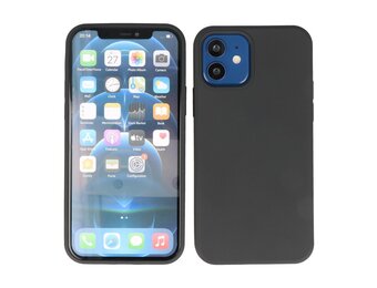 Lunso - Softcase hoes -  iPhone 12  Mini  - Zwart