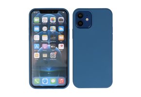 Lunso - Softcase hoes -  iPhone 12  Mini  - Blauw