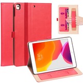 iPad 10.2 inch 2019, 2020 en 2021 - Luxe stand flip cover hoes - Rood