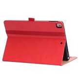 iPad 10.2 inch 2019, 2020 en 2021 - Luxe stand flip cover hoes - Rood