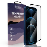 Gehard beschermglas met Zwarte Rand (Tempered Glass) voor de iPhone 12 Pro Max