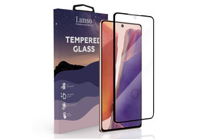 Lunso - Samsung Galaxy Note 20 - Gehard Beschermglas - Full Cover Screenprotector - Black Edge