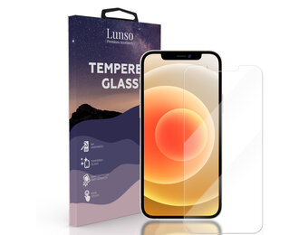 Lunso - Gehard Beschermglas - Full Cover Tempered Glass - iPhone 12 / iPhone 12 Pro