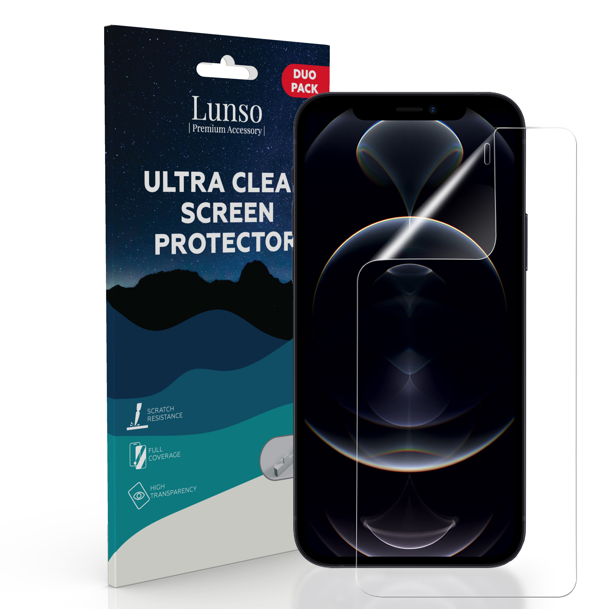 Duo Pack (2 stuks) Beschermfolie, Full Covered Screen Protector inclusief bevestiging tool voor de iPhone 12 Pro Max