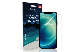 Lunso - Duo Pack (2 stuks) Beschermfolie - Full Cover Screen Protector - iPhone 12 Mini