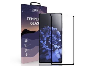 Lunso - Samsung Galaxy S21 - Gehard Beschermglas - Full Cover Screenprotector - Black Edge