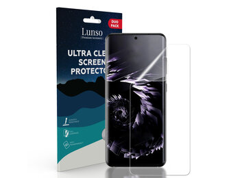 Lunso - Duo Pack (2 stuks) Beschermfolie - Full Cover Screen Protector - Samsung Galaxy S21 Ultra