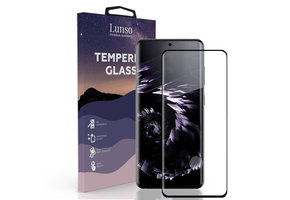 Lunso - Samsung Galaxy S21 Ultra - Gehard Beschermglas - Full Cover Screenprotector - Black Edge