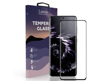 Lunso - Samsung Galaxy S21 Ultra - Gehard Beschermglas - Full Cover Screenprotector - Black Edge