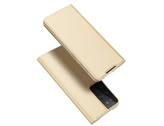 Dux Ducis - Pro Serie Slim wallet hoes - Samsung Galaxy S21 Ultra - Goud