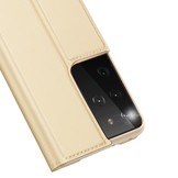 Pro Serie slim wallet hoes Goud voor de Samsung Galaxy S21 Ultra