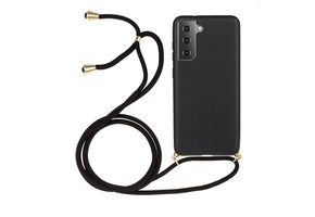 Lunso - Backcover hoes met koord - Samsung Galaxy S21 - Zwart
