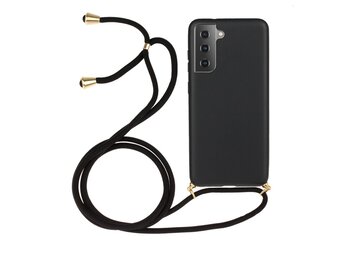 Lunso - Backcover hoes met koord - Samsung Galaxy S21 - Zwart