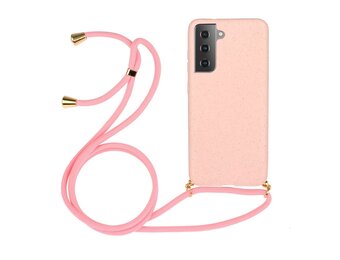 Lunso - Backcover hoes met koord - Samsung Galaxy S21 - Roze