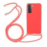 Backcover hoes Rood met koord voor de Samsung Galaxy S21 Plus