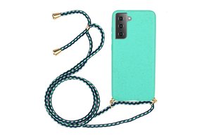 Lunso - Backcover hoes met koord - Samsung Galaxy S21 Plus- Cyaan