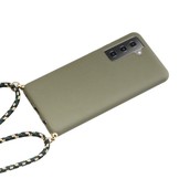 Backcover hoes Army Groen met koord voor de Samsung Galaxy S21 Plus