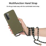 Backcover hoes Army Groen met koord voor de Samsung Galaxy S21 Plus