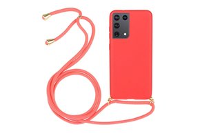 Lunso - Backcover hoes met koord - Samsung Galaxy S21 Ultra - Rood