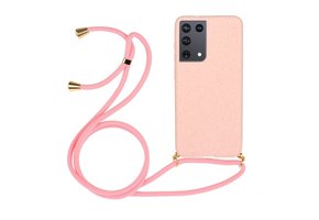Lunso - Backcover hoes met koord - Samsung Galaxy S21 Ultra - Roze
