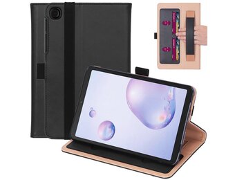 Luxe stand flip sleepcover hoes - Samsung Galaxy Tab A7 (2020) - Zwart