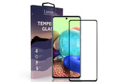 Lunso - Samsung Galaxy A72 - Gehard Beschermglas - Full Cover Screenprotector - Black Edge