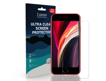 Lunso - Duo Pack (2 stuks) Beschermfolie - Full Cover Screen Protector - iPhone 7 / 8 / iPhone SE (2020)