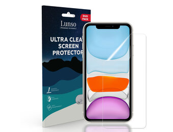 Lunso - Duo Pack (2 stuks) Beschermfolie - Full Cover Screen Protector - iPhone 11