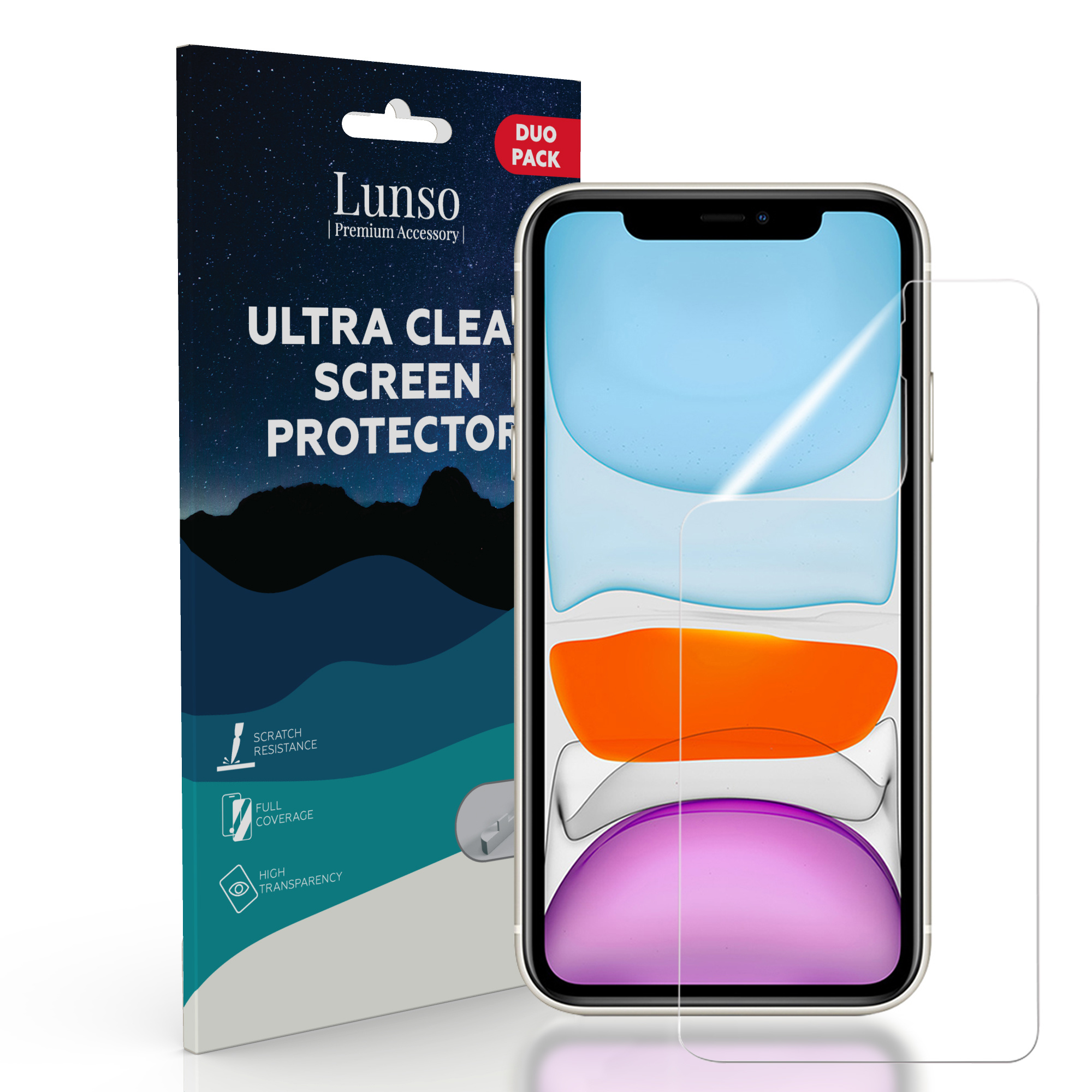 Duo Pack (2 stuks) Beschermfolie, Full Covered Screen Protector inclusief bevestiging tool voor de iPhone 11