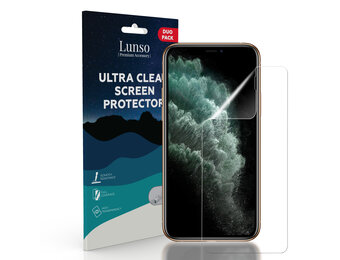 Lunso - Duo Pack (2 stuks) Beschermfolie - Full Cover Screen Protector - iPhone 11 Pro