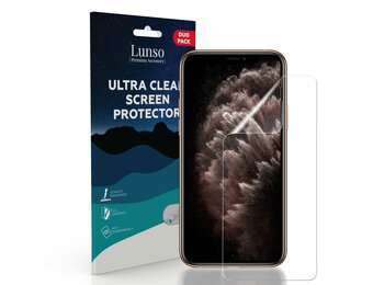 Lunso - Duo Pack (2 stuks) Beschermfolie - Full Cover Screen Protector - iPhone 11 Pro Max