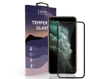 Lunso - iPhone 11 Pro - Gehard Beschermglas - Full Cover Screenprotector - Black Edge