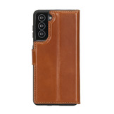 Samsung Galaxy S21 Plus leren afneembare 2-in-1 bookcase telefoonhoes - Cognac