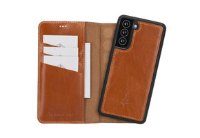 NorthLife Samsung Galaxy S21 Plus - Leren Afneembare 2-in-1 bookcase telefoonhoes - Cognac