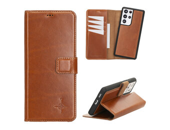 NorthLife - Samsung Galaxy S21 Ultra - Lederen Afneembare 2-in-1 bookcase hoes - Cognac