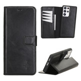 Samsung Galaxy S21 Ultra lederen afneembare 2-in-1 bookcase hoes - Zwart