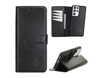 NorthLife - Samsung Galaxy S21 Ultra - Lederen Afneembare 2-in-1 bookcase hoes - Zwart