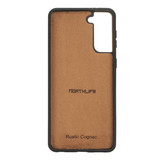 Samsung Galaxy S21 Backcover hoesje Echt Leer - Cognac