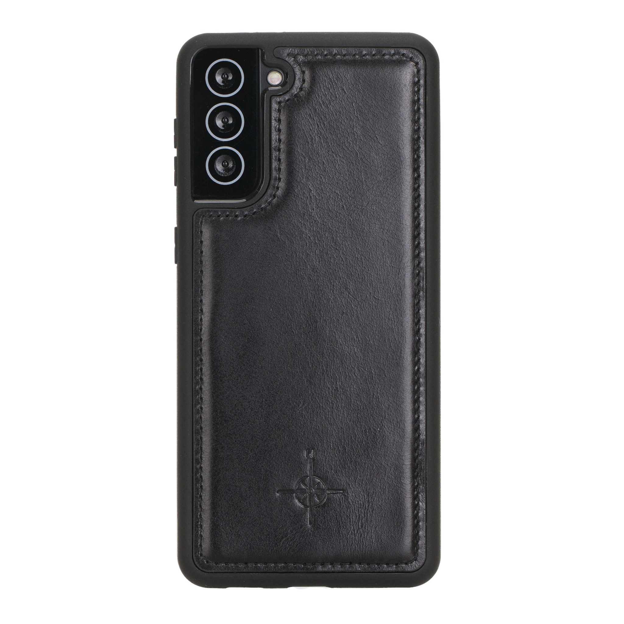 Samsung Galaxy S21 Backcover hoesje Echt Leer - Zwart