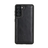 Samsung Galaxy S21 Plus Backcover hoesje Echt Leer - Zwart