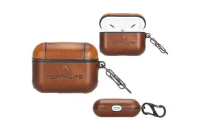 NorthLife - Haga lederen cover hoes - AirPods Pro - Cognac